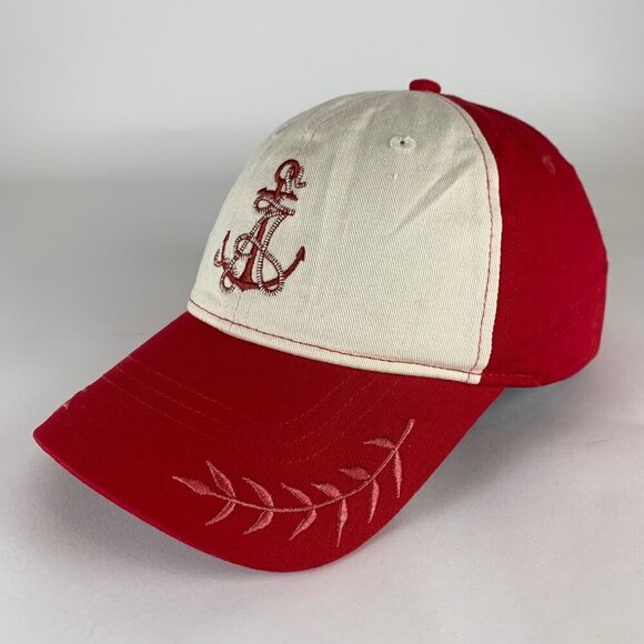 Coney Island Picnic Red Beige Relaxed Fit Strapback Hat - Picture 1 of 6